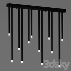 Chandelier - Luminaire with point sources on racks of different heights located on a horizontal ceiling bar Article_ RHEA-С01 