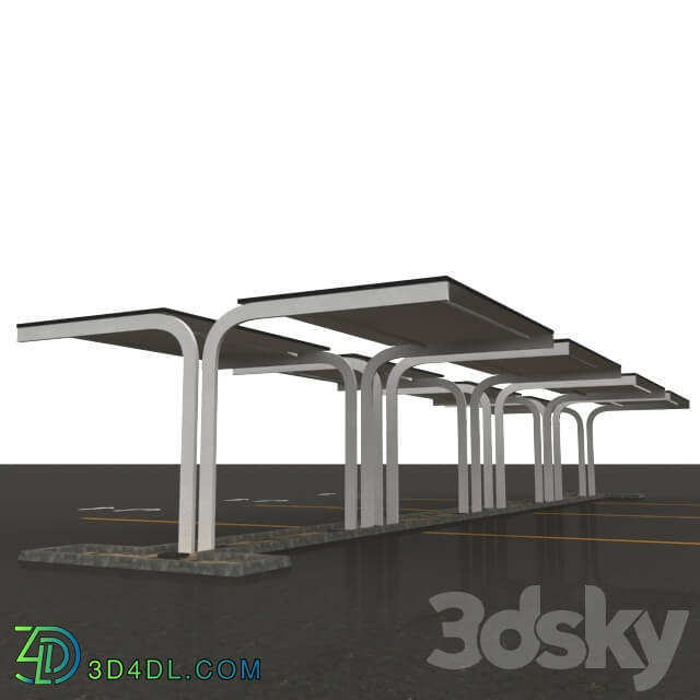 Urban environment - Solar canopy parking version 2