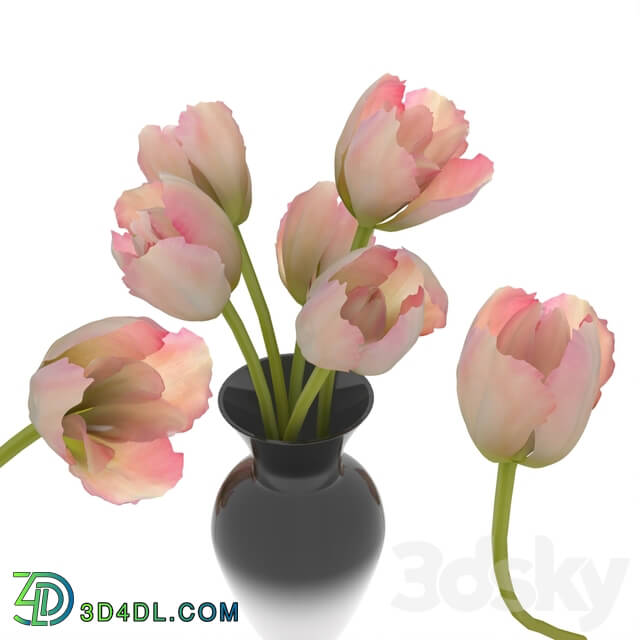 Bouquet - Ceramic vase with 5 tulips