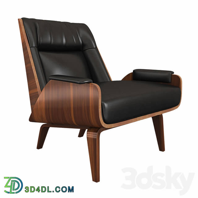 Arm chair - Paulo Bent Ply Leather Chair