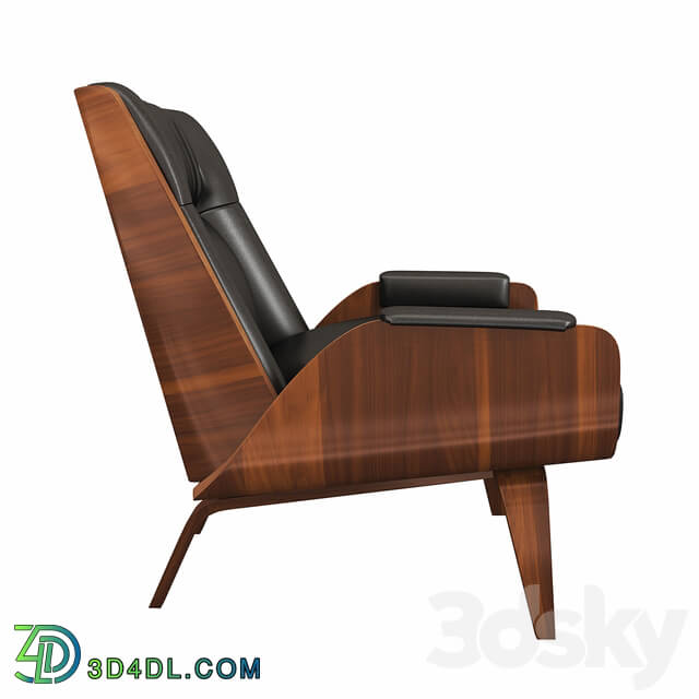 Arm chair - Paulo Bent Ply Leather Chair