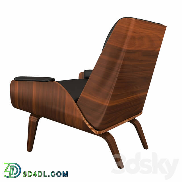 Arm chair - Paulo Bent Ply Leather Chair