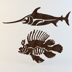 Other decorative objects - ornamental fish on the wall 