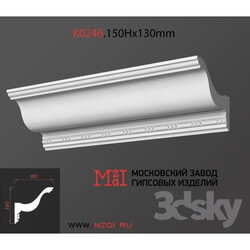 Decorative plaster - Cornices patterned plaster moldings K0246.150Nx130mm 