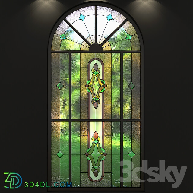 Windows - Stained-glass window with an arch