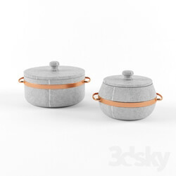 Other kitchen accessories - Soapstone Copper Pots 