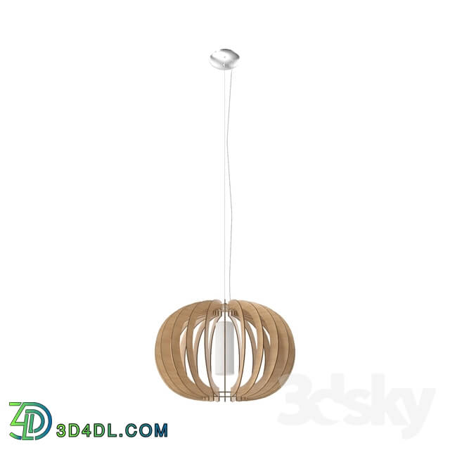 Ceiling light - 95601 Pendant STELLATO 1_ 1х60W _E27__ Ø700_ H1500_ steel_ nickel matt _ wood_ glass_ maple_ white