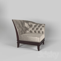 Arm chair - OM Semi-armchair _left_ Fratelli Barri MESTRE in cherry veneer finish _Cherry C__ fabric silvery velor _Moki-51__ FB.ECH.MES.18 