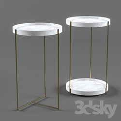 Table - Marble _ Brass Side Table 