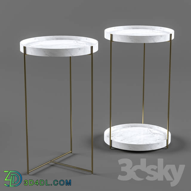 Table - Marble _ Brass Side Table