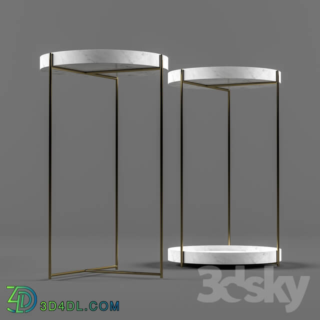 Table - Marble _ Brass Side Table