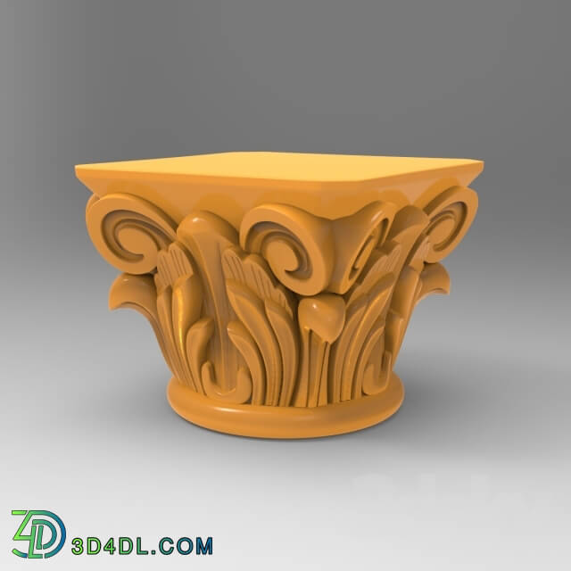 Decorative plaster - carved wooden column
