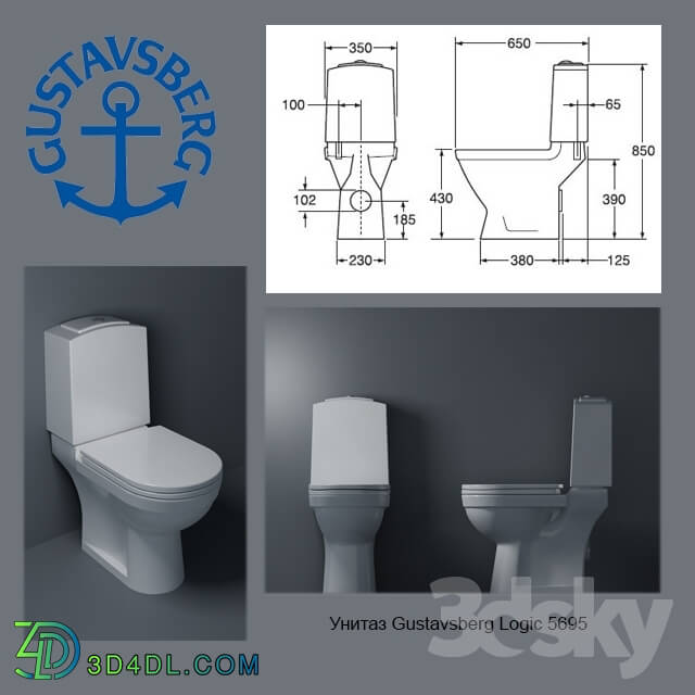 Toilet and Bidet - Gustavsberg Logic 5695