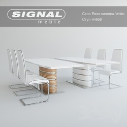 Table _ Chair - Table FANO sonoma _ white chair H-866 Signal 