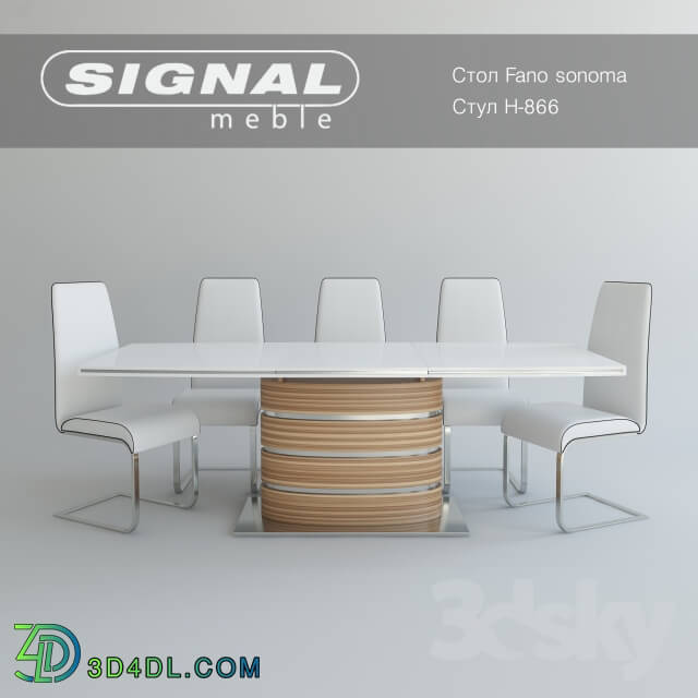 Table _ Chair - Table FANO sonoma _ white chair H-866 Signal