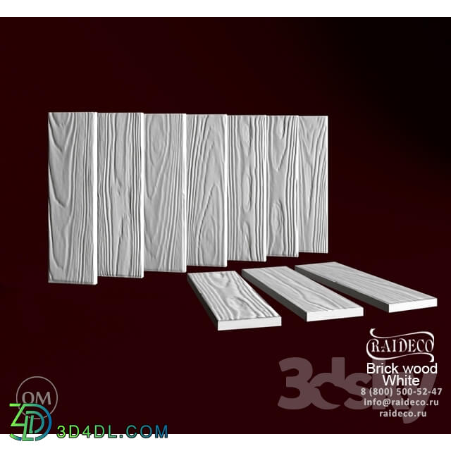 3D panel - Brick wood white