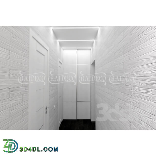 3D panel - Brick wood white