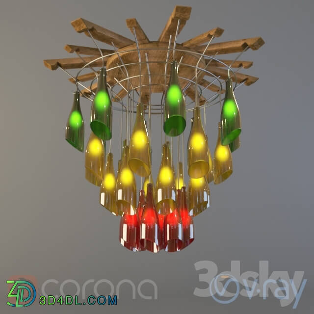 Ceiling light - Chandelier made of bottles