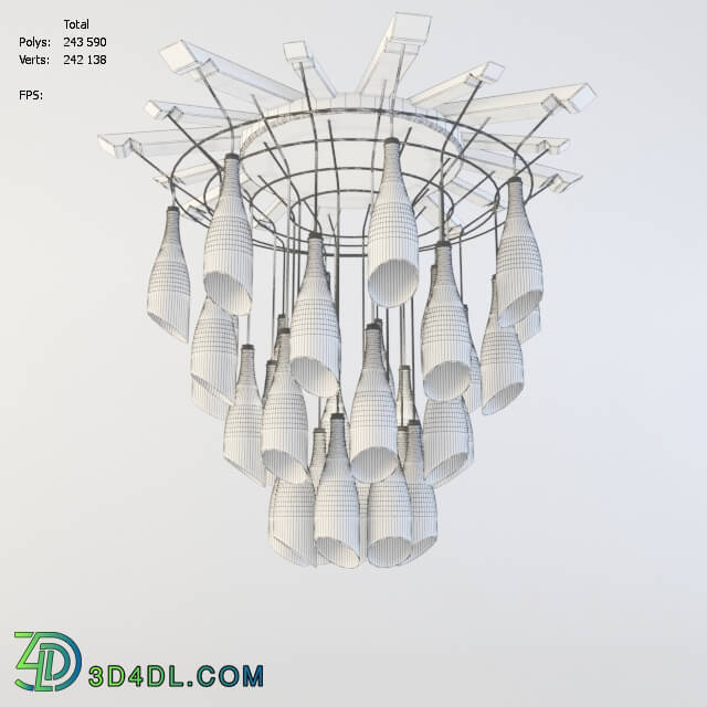 Ceiling light - Chandelier made of bottles