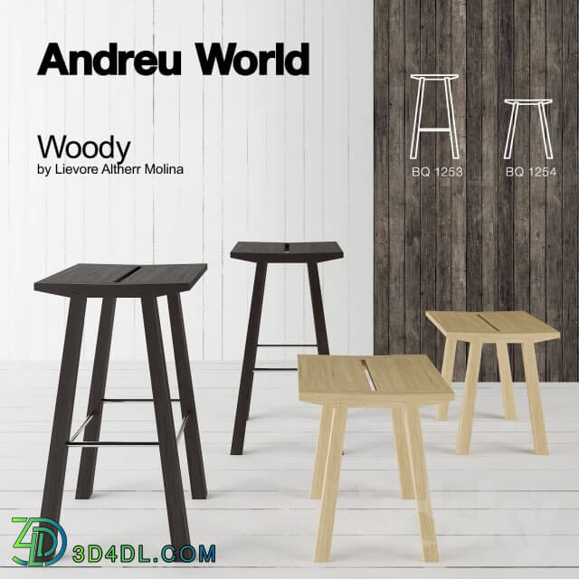 Chair - Barstool _ Counter stool_ Andreu World _ Woody