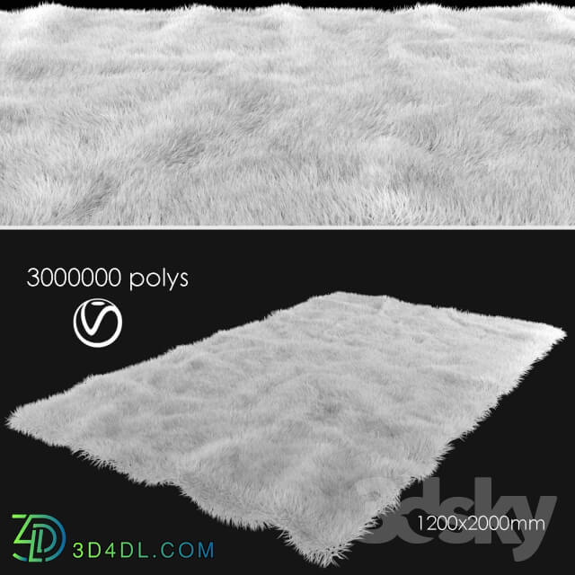 Carpets - White fur carpet