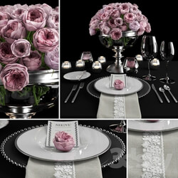 Tableware - Serving with roses _ Table setting with roses 