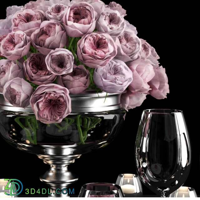 Tableware - Serving with roses _ Table setting with roses