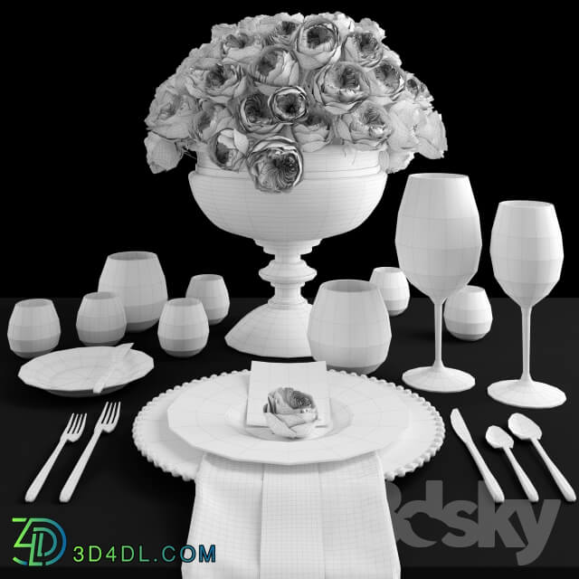 Tableware - Serving with roses _ Table setting with roses