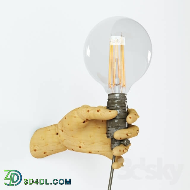 Wall light - Wood Mannequin Hand Wall Lamp