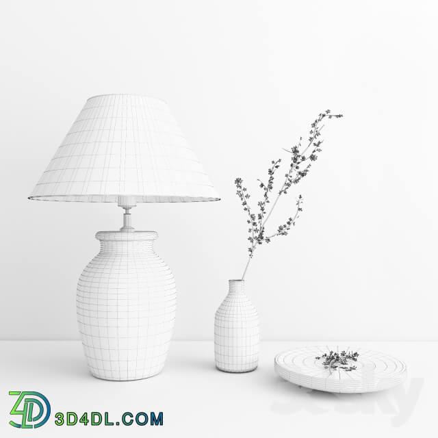 Decorative set - Neptune lamp and vase