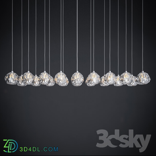 Ceiling light - RH-BOULE DE CRISTAL LINEAR CLUSTER CHANDELIER 60