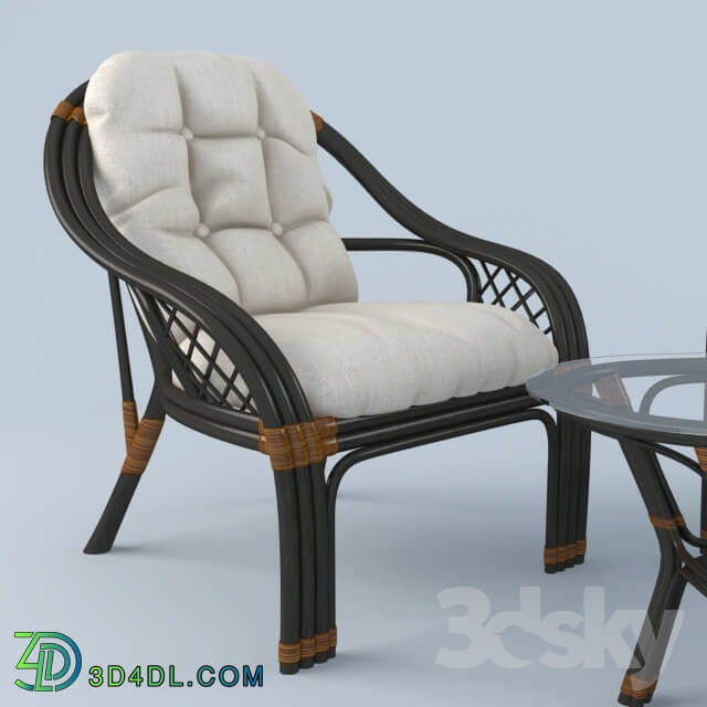 Sofa - Sofa_ chair and table made of rattan _quot_OASIS_quot_