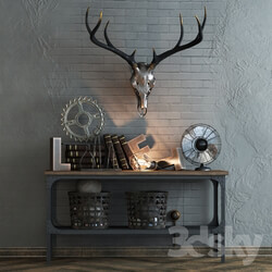 Decorative set - Decorative set with a deer skull 