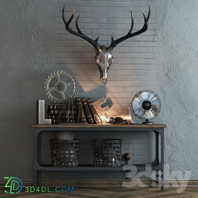 Decorative set - Decorative set with a deer skull