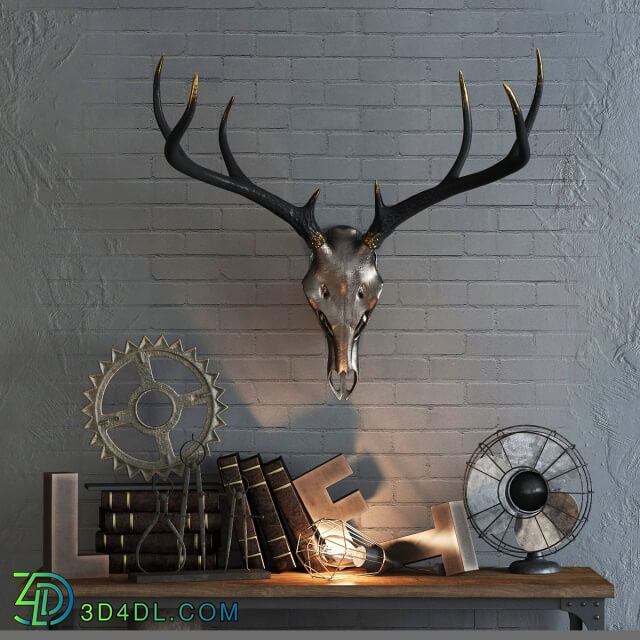 Decorative set - Decorative set with a deer skull