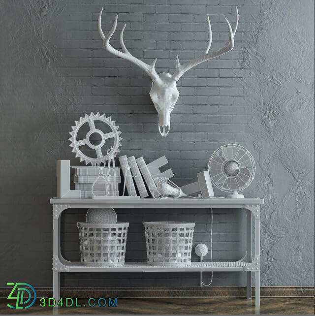 Decorative set - Decorative set with a deer skull