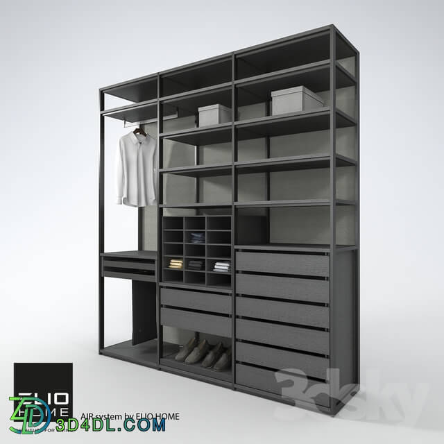 Wardrobe _ Display cabinets - AIR system by ELIO HOME. Open