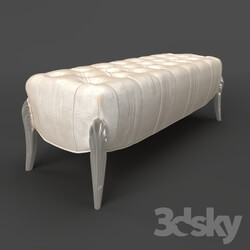 Other soft seating - OM Bench Fratelli Barri ROMA in fabric light beige velor _Moki _ 02__ legs in silver leaf finish_ FB.BEB.RM.157 