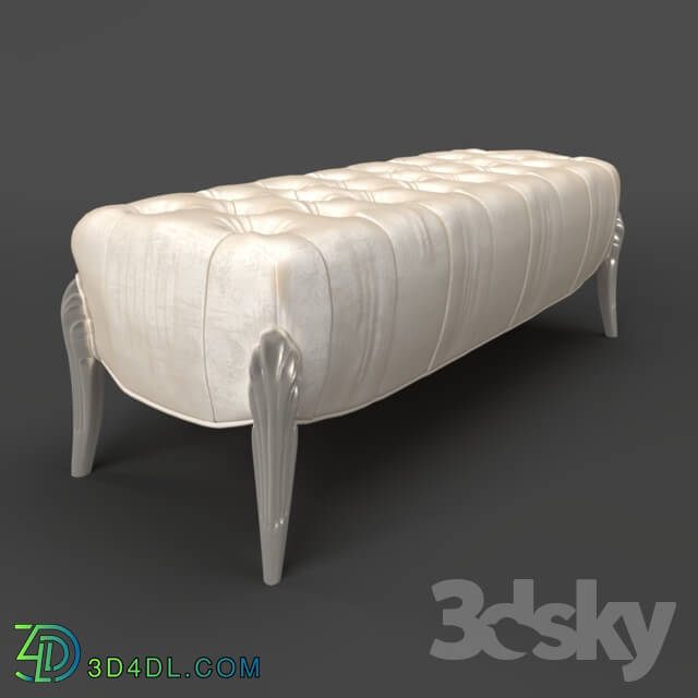 Other soft seating - OM Bench Fratelli Barri ROMA in fabric light beige velor _Moki _ 02__ legs in silver leaf finish_ FB.BEB.RM.157