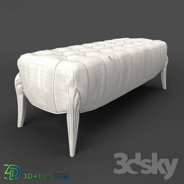 Other soft seating - OM Bench Fratelli Barri ROMA in fabric light beige velor _Moki _ 02__ legs in silver leaf finish_ FB.BEB.RM.157