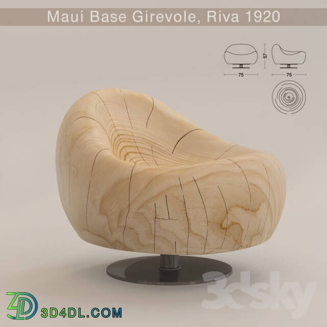 Arm chair - Armchair Maui Base Girevole from the Italian producer Riva 1920