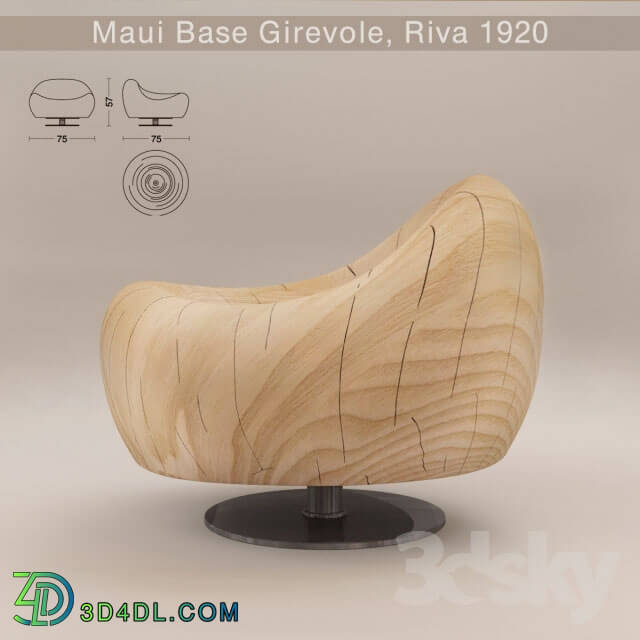 Arm chair - Armchair Maui Base Girevole from the Italian producer Riva 1920