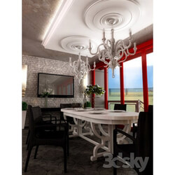 Ceiling light - table and chandelier mooi 