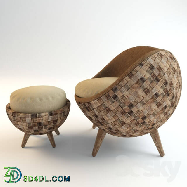 Arm chair - La Luna-a rattan chair