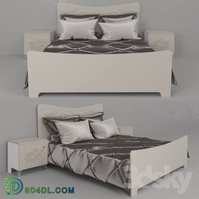 Bed - Bed and bedside table from Pinskdrev