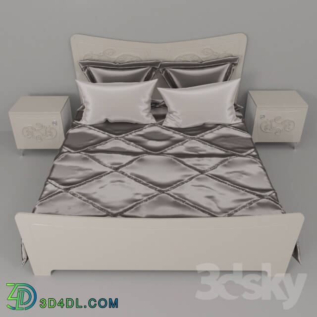 Bed - Bed and bedside table from Pinskdrev