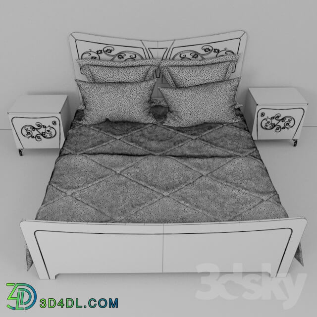 Bed - Bed and bedside table from Pinskdrev