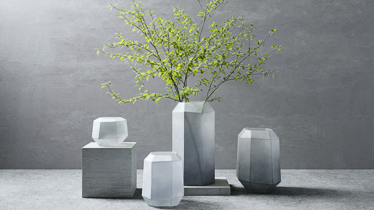 Maxtree-Interior Vol01 Westelm Gem Frosted Glass Vases