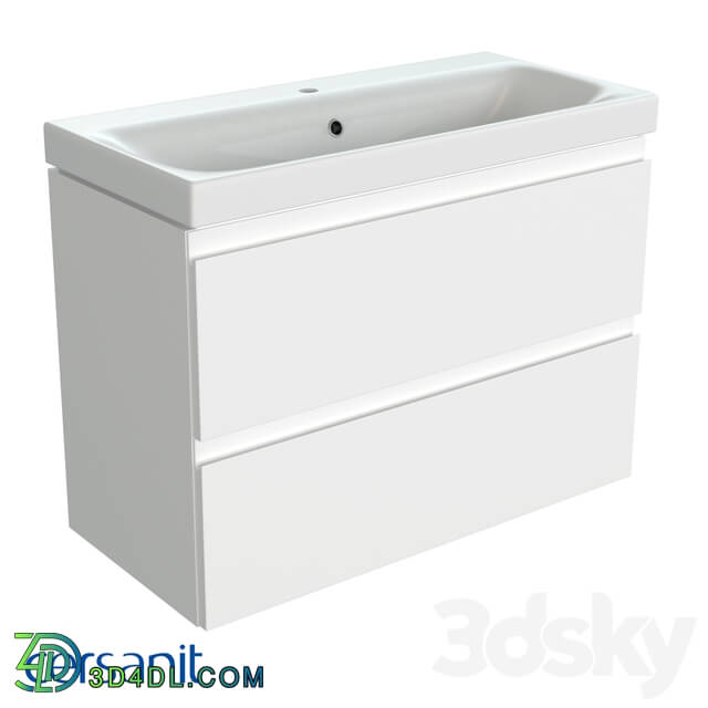 Bathroom furniture - Wall-hung washbasin cabinet_ Moduo slim 80_ white