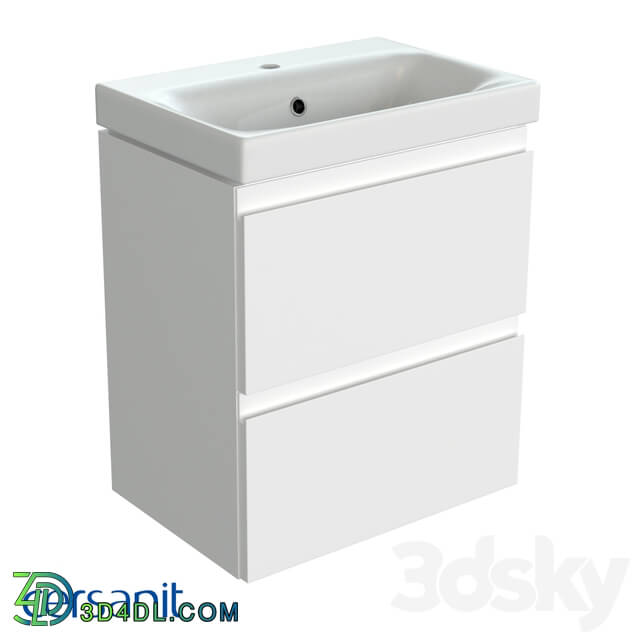 Bathroom furniture - Wall-hung washbasin cabinet_ Moduo slim 50_ white